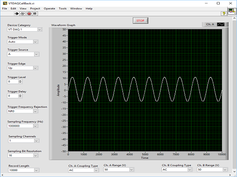 vtDAQ API Sample Program Labview